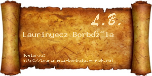 Laurinyecz Borbála névjegykártya